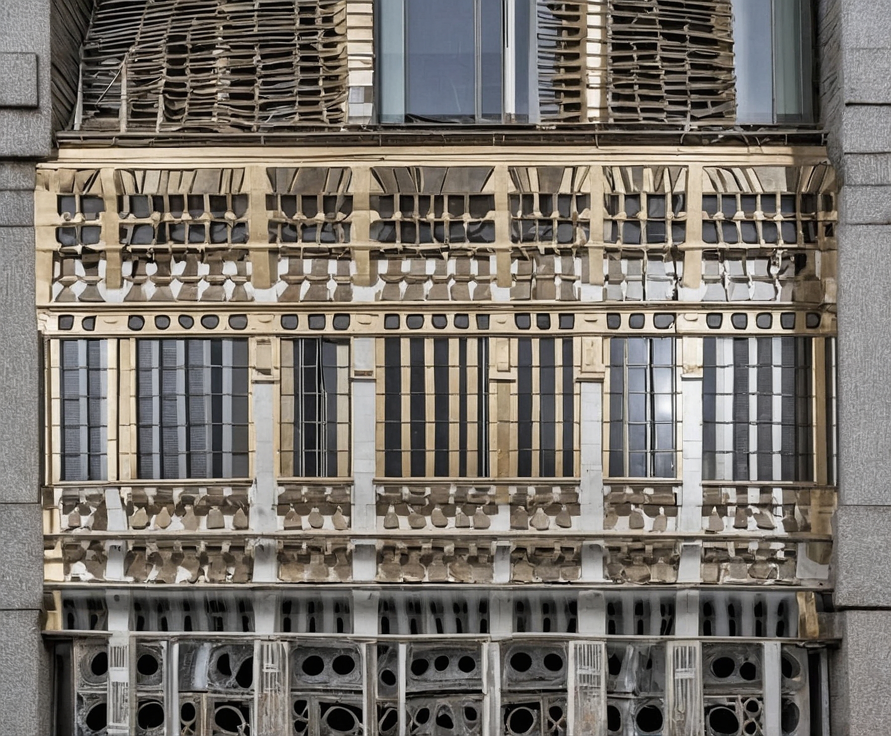 Fachada de aluminio en edificio histórico.